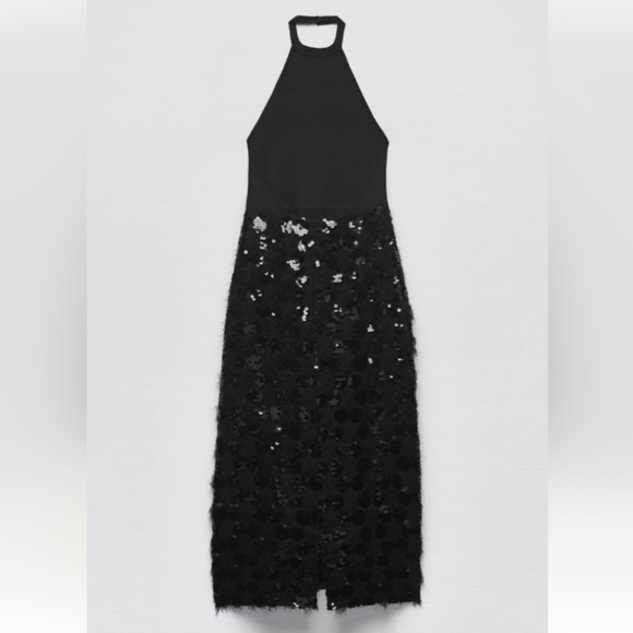 Zara Limited Edition Sequin knit halter dress - Picture 5 of 12